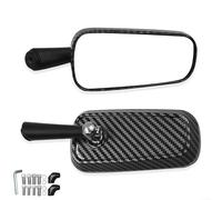 Zoegneer Motorcycle Rearview Mirror Aluminum Alloy Carbon Fiber Wide Angle Side Reversing Mirror for Most Motorcycle Models for Enhanced Visibility and Safety Streamlined Design E(White)