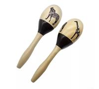 Zoegneer Professional Large Wooden Maracas Percussion Shakers Handheld Musical Instrument Pair 23cm Length for Musicians and Children Rhythm Development Solid Wood Constru