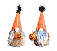 Zoegneer Pumpkin Themed Plush Gnome Doll Fall Table Centerpiece Rustic Farmhouse Autumn Decoration Soft Polyester Faceless Halloween Ornament for Home Living Room Kitchen Seasonal(2set)