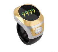 Zoegneer Rechargeable Smart Ring Counter With Color Screen And Glow In The Dark Display Waterproof Electronic Prayer Beads Tally Counter For Worship Rituals 40mAh Battery Type C C(White)