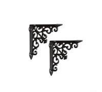 Zoegneer Retro Wrought Iron Triangular Shelf Bracket Thickened Cast Iron Support Frame for Storage Rack or Partition Shelf in Kitchen Living Room or Home Decor Pack of 2 with 12x1(S)