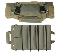 Zoegneer Roll Up Tool Bag Organizer with 4 Large Pockets Waterproof Oxford Cloth PVC Coated Material Tear Resistant Design Adjustable Shoulder Strap and Handle for Hardware Tools(c)