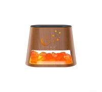 Zoegneer Salt Stone Lamp Humidifier with Flame Effect, 7-Color Aromatherapy Diffuser and Remote Control, ABS+PP Material, Whisper-Quiet Operation for Bedroom or Office Air Purific