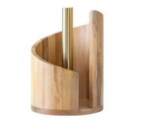 Zoegneer Solid Wood Paper Towel Holder for Kitchen Counter Living Room Bedroom Desktop Organizer Natural Wooden Tissue Roll Stand for Large Oversized Rolls 16.5x26cm(2)