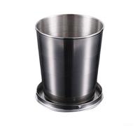 Zoegneer Stainless Steel Folding Cup 75ml 150ml 250ml Collapsible Telescopic Outdoor Camping Cookware Travel Hiking Picnic Tea Coffee Wine Water Drinking Utensils Portable Retract