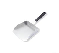Zoegneer Stainless Steel Griddle Scoop Spatula Hamburger Smasher Tool with Ergonomic Handle for Stir Fry Cooking Serving and Moving Food on Grill or Flat Top 19x38.5cm Silver Blac