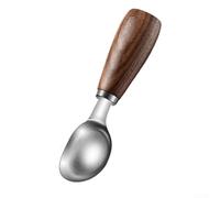 Zoegneer Stainless Steel Ice Cream Scoop Deep Bowl With Standing Base Multi Purpose Melon Ball Maker Dessert Spoon For Fruit Kitchen Dining Tools(walnut wood)