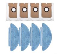 Zoegneer Vacuum Cleaner Dust Bag And Mop Cloth Kit Replacement Accessories For Lubluelu SL60D SL61 SD80 Nonwoven Fabric Efficient Dirt and Debris Collection for Home Cleaning Whit(A)