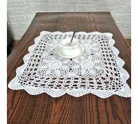 Zoegneer Vintage Crocheted Tablecloth With Square Lace Pattern Vintage Square Crochet Tablecloth For Home Decoration(40 * 40cm White)