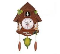 Zoegneer Wall Mounted Cuckoo Clock With Pendulum Functionality Cuckoo Clock Wall Clock Chalet-Style Modern Design Living Room Decorative Wall Clock (Brown)