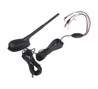 Zoegneer Waterproof Car Roof Mount Antenna with Active Amplified Signal Boost for DAB+ GPS FM Reception, 15dB Gain Low SWR ABS PVC Construction 12V Vehicle Accessory