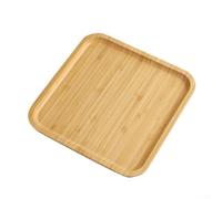 Zoegneer Wooden Square Bamboo Serving Tray, 25x25x1.5cm, Rustic, Curved Edges, 100% Bamboo, 3.2kg, For Food, Beverages, Decoration, Organization