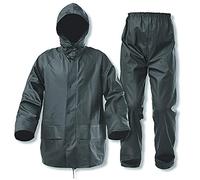 ZOEGO Rain Suits for Men Waterproof Heavy Duty Foul Weather Gear Rain Coat Jacket and Pants(Dark Green, XL)