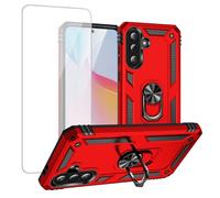 Zoeirc for Galaxy A37 Case/for SamsungA37 SM-A376U Case with Screen Protector, Magnetic Car Ring Holder Mount Kickstand Protective Phone Cover for Samsung Galaxy A37 Red