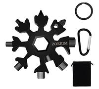 ZOEKIM 18-in-1 Snowflake Multitool, Stainless Steel Snowflakes Multitool Keychain, Combination Bottle Opener Incredible Tool