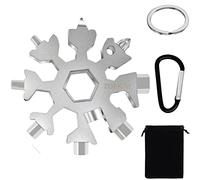 ZOEKIM 18-in-1 Snowflake Multitool, Stainless Steel Snowflakes Multitool Keychain, Combination Bottle Opener Incredible Tool