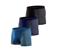 Zoelizece Dual Pouch Mens Underwear, Mens Bulge Enhancing Underwear, Silk Boxer Briefs for Men Pack Breathable, F, 4XL