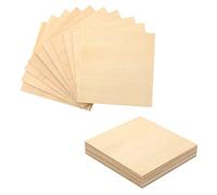 ZOENAE 10pcs Balsa Wood Panels, 100x100mm Square Unfinished Wood Pieces Basswood Sheets For DIY Craft Projects Miniature Models Making (Size : Thick8mm)
