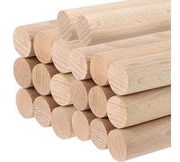 ZOENAE 20 Pieces Wooden Dowel Rods 50cm/19.68in Long, Dia 0.5/1/1.5/2cm Natural Unfinished Wooden Dowel Sticks, Wooden Dowel Rods For Craft, Macrame And DIY Project (Size : 0.5 * 50cm)