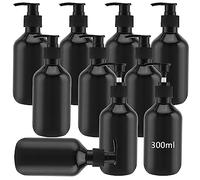 ZOENHOU 10 Pack 10oz Black Shampoo and Conditioner Dispenser, 300ml Empty Pump Dispenser Bottles, Refillable Lotion Pump Bottle Bathroom Dispenser for Emulsion Shampoo, Oil, Liquid Soap