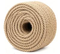 ZOENHOU 100 Feet 1/2 Inch Jute Hemp Rope, 30m x 12.5cm Natural Twisted Thick Rope Hemp Twine Cord for Crafts Gardening Bundling Camping Decorating Hanging Home Decorative