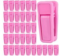 ZOENHOU 100 Pack Pink Plastic Finger Clips for Hanger Strong Pinch, Multi-Purpose Non-Slip Hanger Clip, Plastic Clips for Clothes Pants
