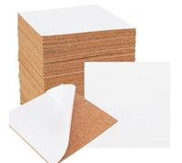 ZOENHOU 100 PCS Self Adhesive Cork Squares, 4 x 4 Inch Square Cork Coasters and Mini Wall Tiles for DIY Crafts