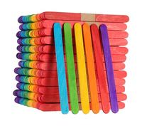 ZOENHOU 1000 PCS 4.5 Inch Colored Popsicle Sticks, Natural Wood Lolly Craft Sticks, Colored Wooden Craft Sticks Rainbow Popsicle Sticks Jumbo for DIY Craft, Model Making, Art Supplies