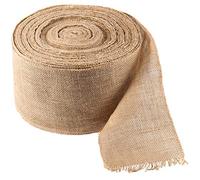 ZOENHOU 15CM x 25M Hessian Ribbon, Hessian Fabric Roll Natural Jute Burlap Ribbon Roll for Table Decoration, Party, Craft