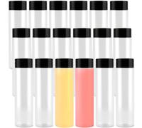 ZOENHOU 18 Pack 400ml 13.6oz Clear Plastic Juice Bottles, Empty Juice Bottles Bulk with Black Lids, PET Smoothie Drink Bottle Beverage Containers with Caps for Water