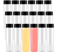 ZOENHOU 18 Pack 550ml 18.5oz Clear Plastic Juice Bottles, Empty Juice Bottles Bulk with Black Lids, PET Smoothie Drink Bottles Beverage Containers with Caps for Water