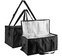ZOENHOU 2 Pack 40L 56 x 26 x 26cm Large Hot Food Delivery Bag, Uber Eats Delivery Bag with Zips, Insulated Pizza Bag Shopping Bag Takeaway Bags for Hot or Cold Food, Cool Bags for Picnics
