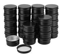 ZOENHOU 28 Pack 80ml Aluminum Tin Cans, Screw Top Round Tin Jars, 2.7oz Small Empty Travel Container Tins Storage Jars Pots with Screw Lid for Make Up, Sample, Candles, Lip Balm, Black