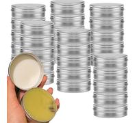 ZOENHOU 30 Pack 100ml 3.3oz Aluminum Tin Cans, Screw Top Round Tin Jars, Small Empty Travel Container Tins Storage Jars Pots