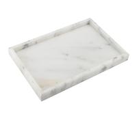 ZOENHOU 30 x 20cm Natural Marble Stone Tray, Starry White Rectangle Bathroom Tray Toilet Tank Storage Tray, Decorative Vanity Tray Holder for Coffee Table, Sink Countertop