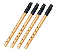 ZOENHOU 4 PCS Tin Whistle in D, Irish Penny Whistle with 6 Holes for Beginners, Intermediate Players and Band Performances (Gold)