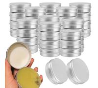 ZOENHOU 40 Pack 60ml 2oz Aluminum Tin Cans, Screw Top Round Tin Jars, Small Empty Travel Container Tins Storage Jars Pots