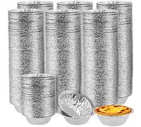 ZOENHOU 400 Pack 7cm Small Foil Pie Dishes, Mini Foil Pie Cases Aluminum Tin Ramekins Pudding Cases Round for Baking Small Egg Tarts, Jam Tarts