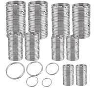 ZOENHOU 500 Pack Small Keyring Rings Hoops,15/20/25/30/35mm Round Metal Split Rings, Metal Key Rings Connectors for Home Keys Organization Jewelry and Craft Making, Silver