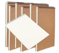 ZOENHOU 6 Pack A4 Sketch Book, 60 Pages 30 Sheets 160gsm Spiral Bound Hardback Kraft Cover A4 Sketch Pad for Landscape, Watercolor