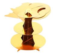 ZOENHOU 6 Packs Gold Cardboard Cupcake Stands, Round 3 Tier Cupcake Holder Stand Dessert Tower, Cupcake Display Tower Cupcake Serving Stand for Afternoon Tea, Birthdays, Party