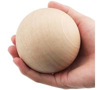 ZOENHOU 6 PCS 2.75 Inch Natural Large Wood Balls, Unfinished Wooden Balls Wood Sphere Round Hardwood Balls for Crafts DIY Projects