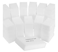 ZOENHOU Pack of 100 Magic Eraser Sponges, Premium White Cleaning Sponge Pads Bundle for Household Kitchen Bathroom Floor Wall Wiping Dirt Supplies,10 x 6 x 2 cm
