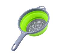 ZOER Kitchen Foldable Pasta Strainers,Collapsible Colanders with Handles,Space-Saver Folding Silicone Strainers Colander,Capacity of 2 quart (Green)