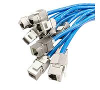 ZOERAX 12 Pcs Cat6a Cat7 Keystone Jack Cat7 RJ45 STP Tool-Less Type Zinc Alloy Module Jacks Adapter Coupler for 22 to 26 AWG Solid or Stranded S/FTP Ethernet Cable