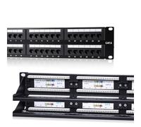 ZoeRax Cat6 48 Port Patch Panel, UTP 2U 19-Inch Rack Mount Network Panel, All-in-One Design with Built-in Cable Management, Gigabit Ready Ethernet Punch Down Panel (110 Type Tool Compatible)