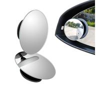 zoerbufan 2 Pack Blind Spot Mirrors, Round Frameless 360°Rotatable Convex Rear View Mirror, Waterproof HD Crystal Glass Blindspot Mirrors for Car, SUV Trucks Traffic Safety