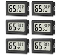zoerbufan 6 Pack Digital Thermometer Hygrometer with Large LCD Display, Indoor Temperature Humidity Sensor Monitor for Home, Office, Greenhouse, Baby Room, Celsius