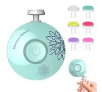 zoerbufan Baby Nail File Trimmer Electric, 6 in 1 Safe Baby Nail Clippers Kit with 6 Interchangeable Grinding Heads, Low Noise Manicure Set for Baby Newborn Toddler Fingers&Toenails Kits (Green)