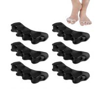 zoerbufan Toe Separators [3 Pair], Toe Stretcher for Overlapping Toes to Relax Toes,Silicone Toe Straighteners for Hallux Valgus,Soft Gel Toe Spacers for Correct Bunions (Black)
